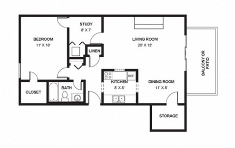One Bed One Bath 960 Square Feet at The Bridges at Foxridge, Mission, KS, Kansas